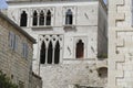 Mullioned windows of Gothic palace Royalty Free Stock Photo