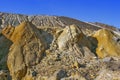 Mullock hill behind open-pit in Bor, Serbia Royalty Free Stock Photo