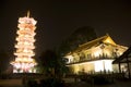 Mulong Lake Pagoda and Buildings, Guilin, China Royalty Free Stock Photo