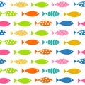 Mult Fish Seamless Pattern Background Vector