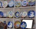 Multan , Pakistan February 21, 2021: exhibition of blue pottery crockery and ceramics in local small industry festival