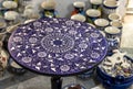 Multan , Pakistan February 21, 2021: exhibition of blue pottery crockery and ceramics in local small industry festival