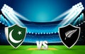 8.10.2021. Multan, Pakistan. New Zealand Cricket Vs Pakistan Match in a 3D Rendered Stadium