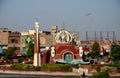 Modern mosque in city center traffic roundabout Multan Pakistan