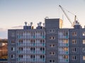 multi-apartment residential building under construction  construction of residential high-rise buildings Royalty Free Stock Photo