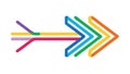 Multi-Bar Arrow for Sequential Process Steps, vector design Generative AI Royalty Free Stock Photo