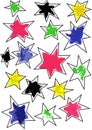 Multi-beam multicolored stars on a white background Royalty Free Stock Photo