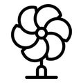 Multi blade propeller icon, outline style
