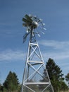 Multi-bladed steel windmill Royalty Free Stock Photo