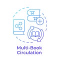 Multi-book circulation blue gradient concept icon Royalty Free Stock Photo