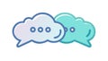 Multi-bubble chat for group discussion, vector design Generative AI Royalty Free Stock Photo