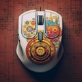 Multi-button computer mouse with a customizable scroll wheel for personalized control.