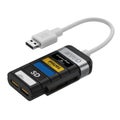Multi card reader with U S B cable and slots for various memory cards on transparent background Royalty Free Stock Photo
