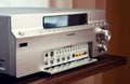 Multi Channel Audio Video Stereo Receiver with Silver Front Panel Royalty Free Stock Photo