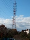 Multi circuit High voltage transmition line in japan Royalty Free Stock Photo