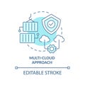 Multi-cloud approach turquoise concept icon