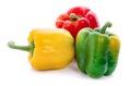 Multi collor, Bell peppers on the white background Royalty Free Stock Photo