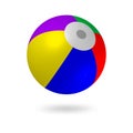 Multi-color beach ball.Children s ball inflatable.Bright colors-red, yellow, blue, red, violet.Vector illustration Royalty Free Stock Photo