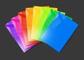 Multi color booklets range mockup on black background