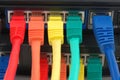 Multi color cables connected Royalty Free Stock Photo