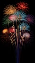 multi color firework at night new year sky Royalty Free Stock Photo