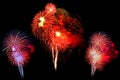 multi-color fireworks set - beautiful colorful firework isolate Royalty Free Stock Photo