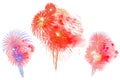 multi-color fireworks set - beautiful colorful firework isolate Royalty Free Stock Photo