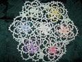 Multi-color Flower Design Tatted Doily