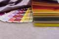 Multi Color guide palette with fabric samples Royalty Free Stock Photo