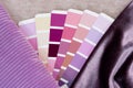 Multi Color guide palette with fabric samples Royalty Free Stock Photo