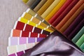 Multi Color guide palette with fabric samples Royalty Free Stock Photo