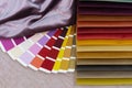 Multi Color guide palette with fabric samples Royalty Free Stock Photo