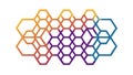 Multi-color Hexagonal Network: Abstract Geometric Pattern, vector design Generative AI Royalty Free Stock Photo