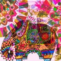 multi color hippie seamless abstract bohemian elephant decorative art with dotted circle clipart multicolor mandala pattern Royalty Free Stock Photo