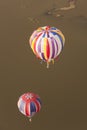 Multi color hot air balloons in flight