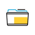 Multi color icon for Folder, notebook and file Royalty Free Stock Photo
