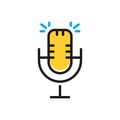 Multi color icon for Microphone, voice and plug