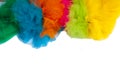 Multi color of lycra fabric on isolated white background.