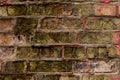 Multi-color old and grunge brick wall. Vintage background. Antique textures in small town.Selective focus. Royalty Free Stock Photo