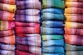 multi-color plaid silk scarf texture Royalty Free Stock Photo