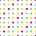 Multi-color polka dot vector seamless pattern