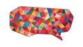 Multi-Color Polygonal Speech Bubble, Expressive Digital Art, vector design Generative AI Royalty Free Stock Photo