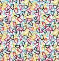 Multi color polygons overlaping Vector Pattern background. Tangled figures pattern. Polygons Mixture pattern white background.kg Royalty Free Stock Photo