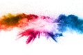 Multi color powder explosion on white background Royalty Free Stock Photo