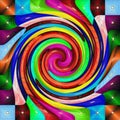 Multi color psychedelic spiral