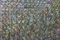 Multi Color Sparkling Sequin Wall Background. photographed from an angle Royalty Free Stock Photo