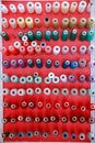 Multi color Spools of thread needlework, sewing, tailoring and tailoring industry concept Royalty Free Stock Photo