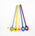 Multi color spoons with small heart shape