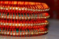 Multi Color Stone studded Silk thread bangles