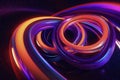 Multi-colored abstract background from a flexible tube in motion. Ai generated